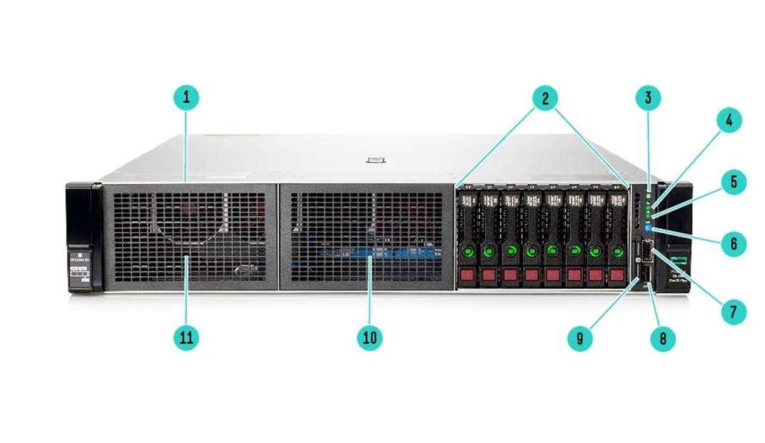 HPE ProLiant DL385 Gen10 Plus 8 SFF Server Front View
