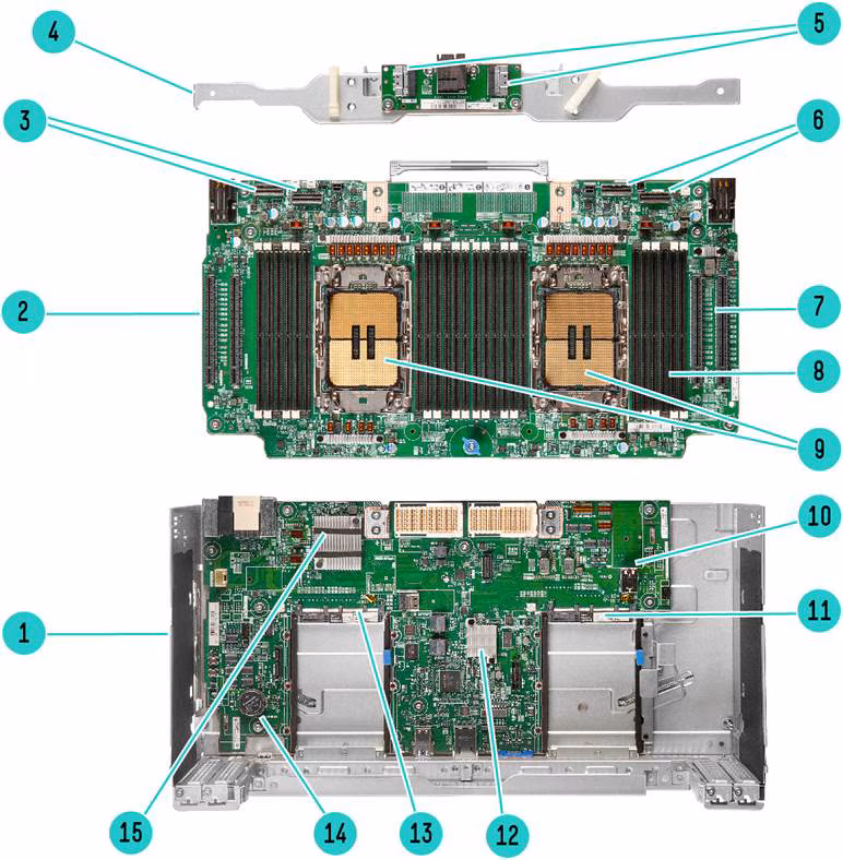 HPE Alletra Storage Server 4140 Configure to order System Exploded Server Node View